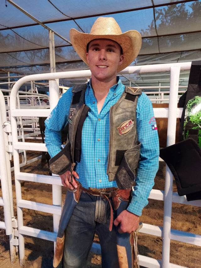 Ross Griffin scored 86 points in the saddle bronc riding to take the lead after the first night of the 75th anniversary of the Wild Bill Hickok Rodeo in Abilene, Kansas.